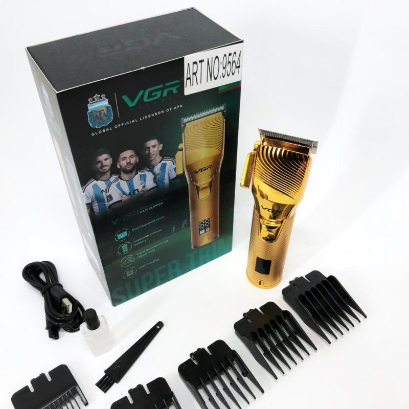 Акумуляторна машинка для стрижки волосся VGR V-280 з дисплеєм та насадками якісна.