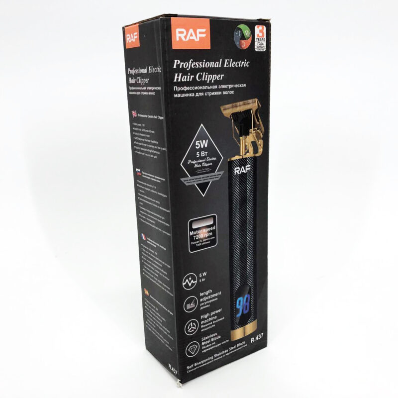 Тример RAF R.437 для стрижки волосся та бороди з акумулятором, що працює до 120 хвилин.