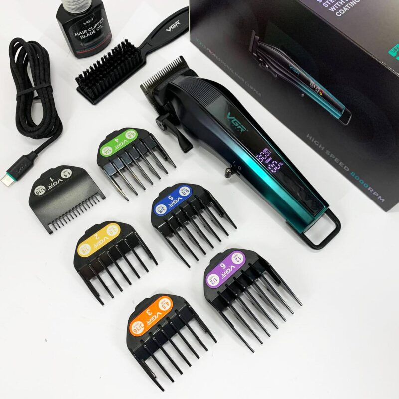 Акумуляторна машинка для стрижки VGR V-273 GREEN з високою потужністю для професійного використання