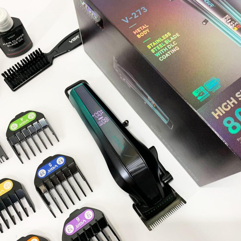 Акумуляторна машинка для стрижки VGR V-273 GREEN з високою потужністю для професійного використання