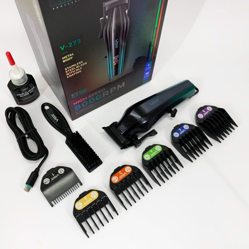 Акумуляторна машинка для стрижки VGR V-273 GREEN з високою потужністю для професійного використання
