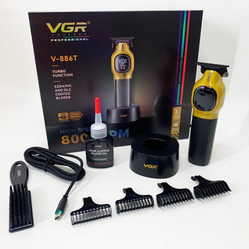 Тример для волосся VGR V-886T GOLD 8000RPM 4 насадки — ідеальний помічник для точної стрижки
