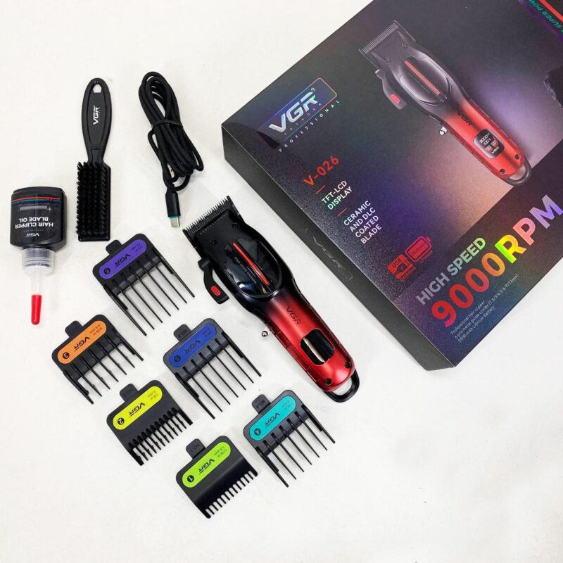 Акумуляторна машинка для стрижки VGR V-026 RED — надійний інструмент для професіоналів та домашнього використання