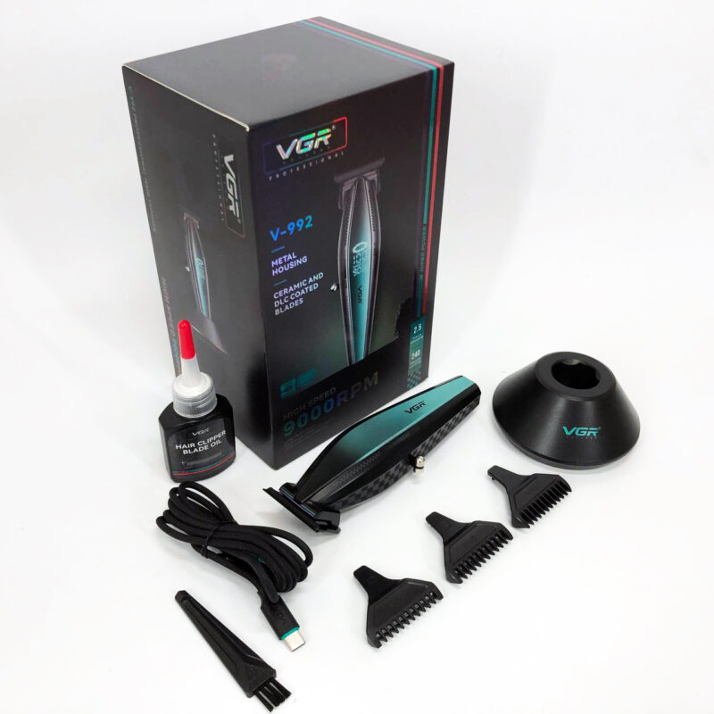 Машинка для стрижки волосся VGR V-992 GREEN з потужним мотором для професійних результатів.