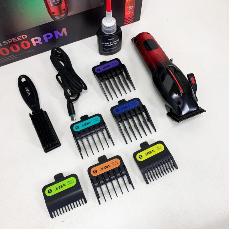 Акумуляторна машинка для стрижки VGR V-026 RED — надійний інструмент для професіоналів та домашнього використання
