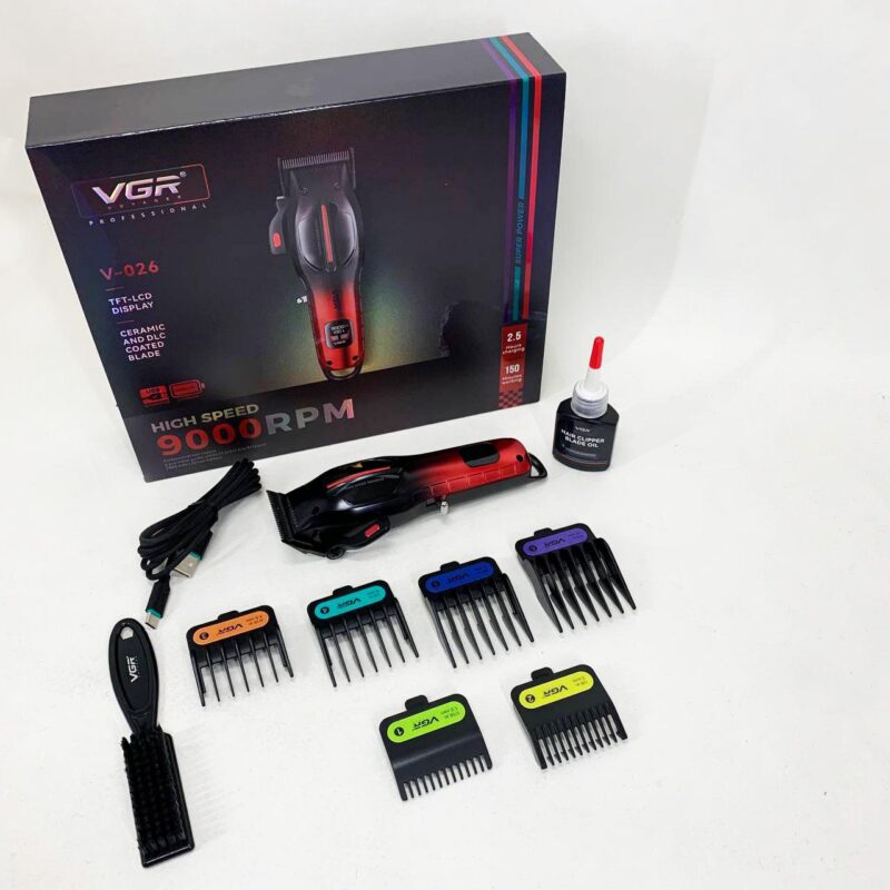 Акумуляторна машинка для стрижки VGR V-026 RED — надійний інструмент для професіоналів та домашнього використання