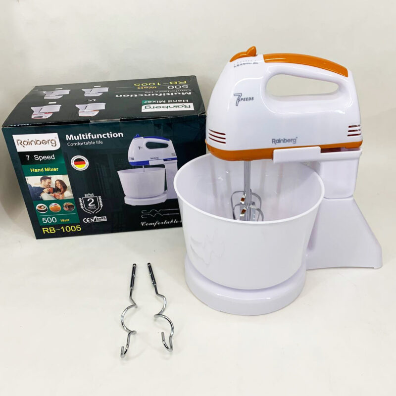 Миксер Rainberg RB-1005 500Вт з чашею 2 л — 7 скоростей для зручності використання.