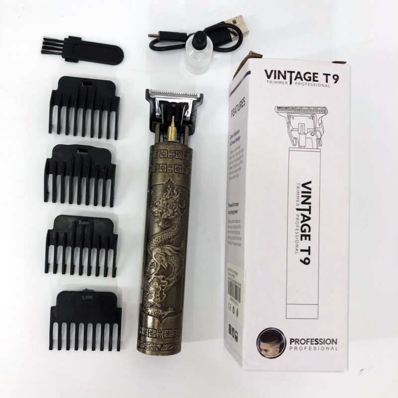 Машинка для стрижки волосся Vintage T9-1 BRONZE — створюйте ідеальні зачіски легко та швидко.