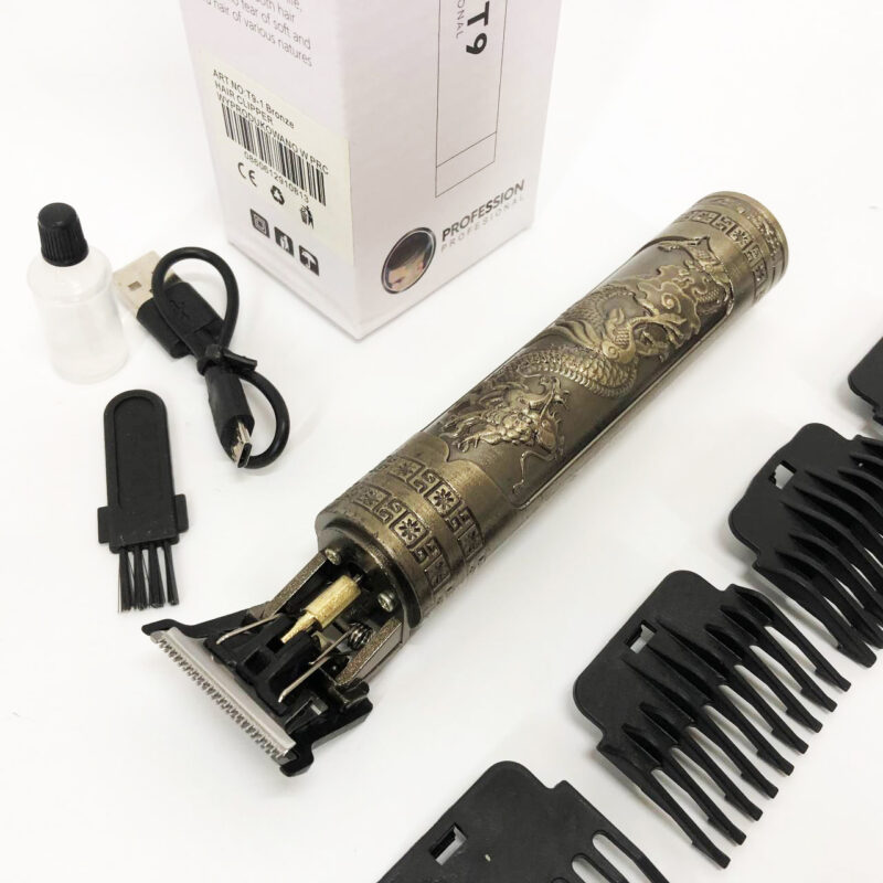 Машинка для стрижки волосся Vintage T9-1 BRONZE — створюйте ідеальні зачіски легко та швидко.