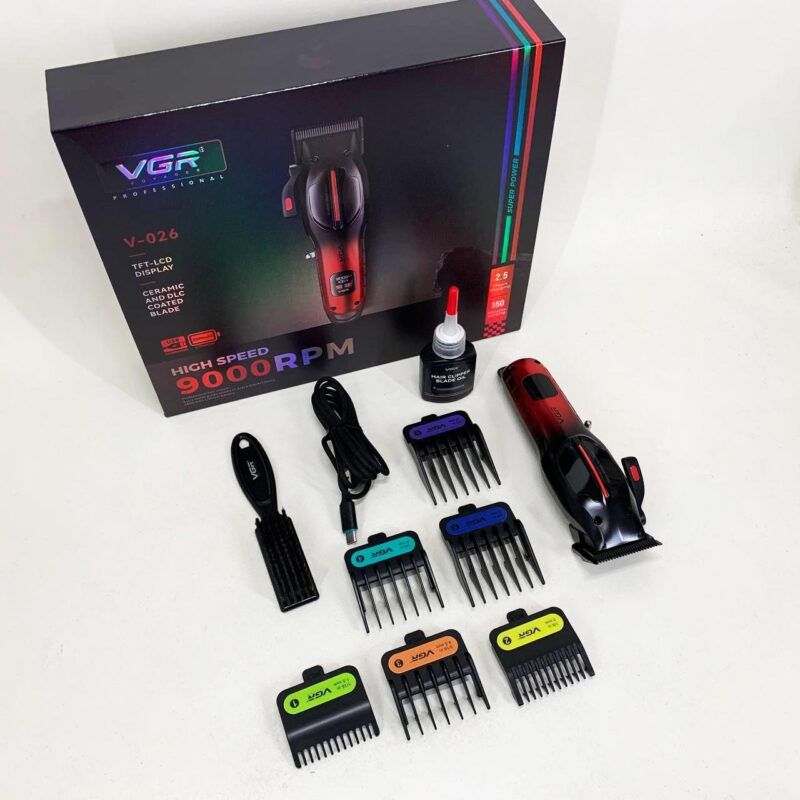 Акумуляторна машинка для стрижки VGR V-026 RED — надійний інструмент для професіоналів та домашнього використання