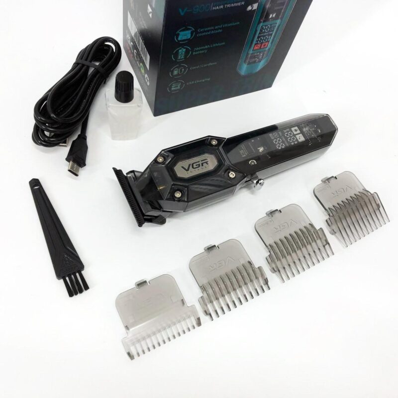 Акумуляторна машинка для стрижки VGR V-900 з дисплеєм — точність та зручність у догляді за волоссям.