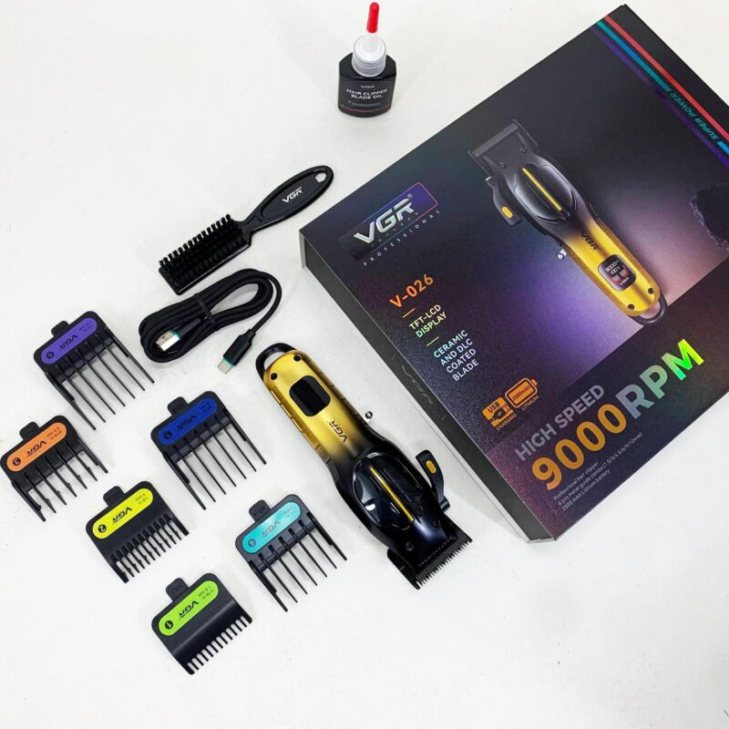 Акумуляторна машинка для стрижки VGR V-026 GOLD з бездротовим використанням для професіоналів та домашніх майстрів