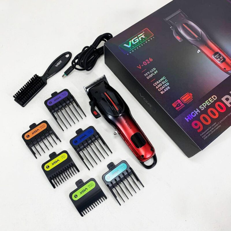 Акумуляторна машинка для стрижки VGR V-026 RED — надійний інструмент для професіоналів та домашнього використання
