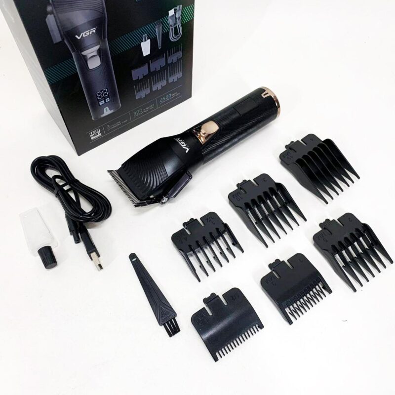 Акумуляторна машинка VGR V-280 з дисплеєм для професійної стрижки волосся