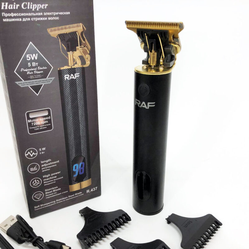 Тример RAF R.437 для стрижки волосся та бороди з акумулятором, що працює до 120 хвилин.