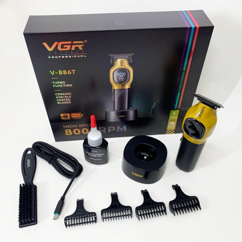 Тример для волосся VGR V-886T GOLD 8000RPM 4 насадки — ідеальний помічник для точної стрижки