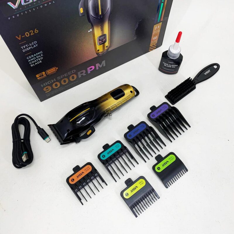Акумуляторна машинка для стрижки VGR V-026 GOLD з бездротовим використанням для професіоналів та домашніх майстрів