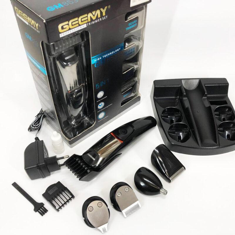 Машинка для стрижки Geemy GM-853 5в1 з 6 насадками для стильної стрижки