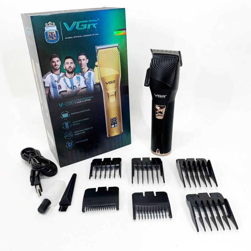 Акумуляторна машинка VGR V-280 з дисплеєм для професійної стрижки волосся