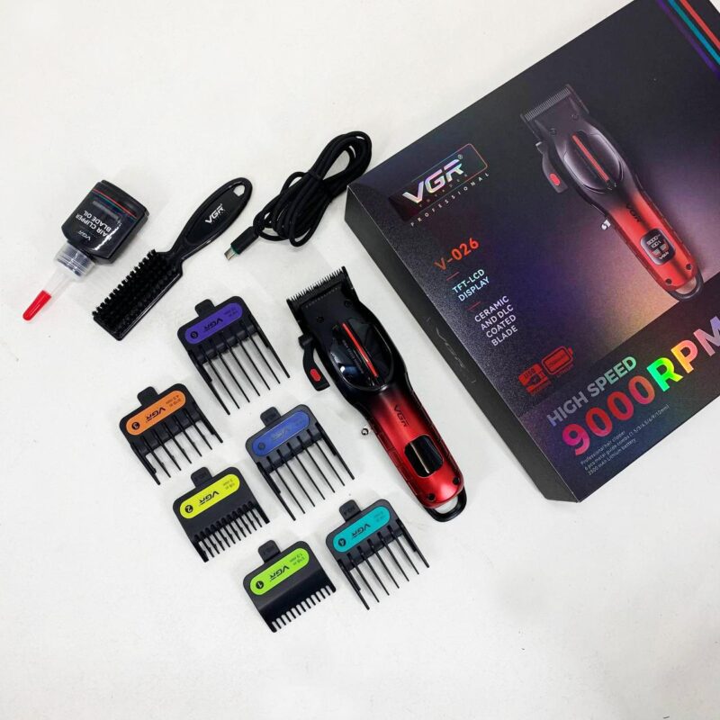 Акумуляторна машинка для стрижки VGR V-026 RED — надійний інструмент для професіоналів та домашнього використання