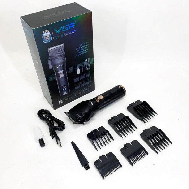 Акумуляторна машинка VGR V-280 з дисплеєм для професійної стрижки волосся