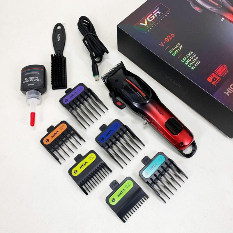 Акумуляторна машинка для стрижки VGR V-026 RED — надійний інструмент для професіоналів та домашнього використання