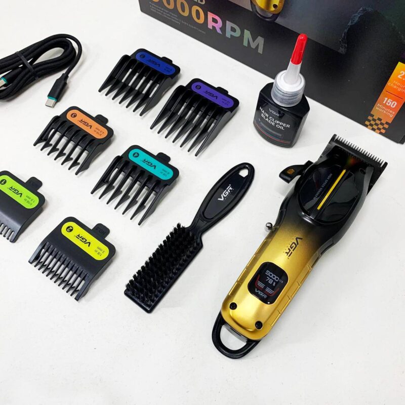 Акумуляторна машинка для стрижки VGR V-026 GOLD з бездротовим використанням для професіоналів та домашніх майстрів