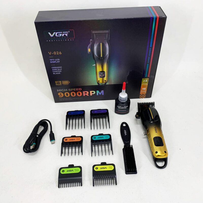 Акумуляторна машинка для стрижки VGR V-026 GOLD з бездротовим використанням для професіоналів та домашніх майстрів