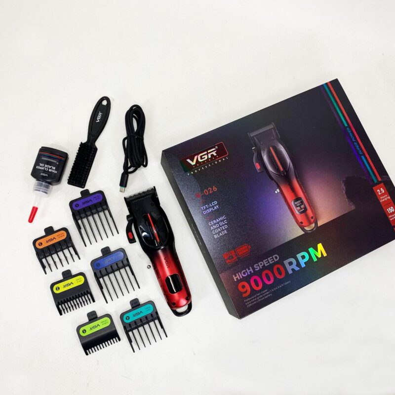 Акумуляторна машинка для стрижки VGR V-026 RED — надійний інструмент для професіоналів та домашнього використання