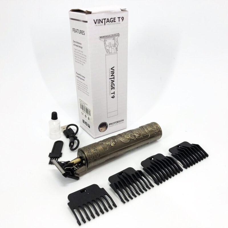 Машинка для стрижки волосся Vintage T9-1 BRONZE — створюйте ідеальні зачіски легко та швидко.