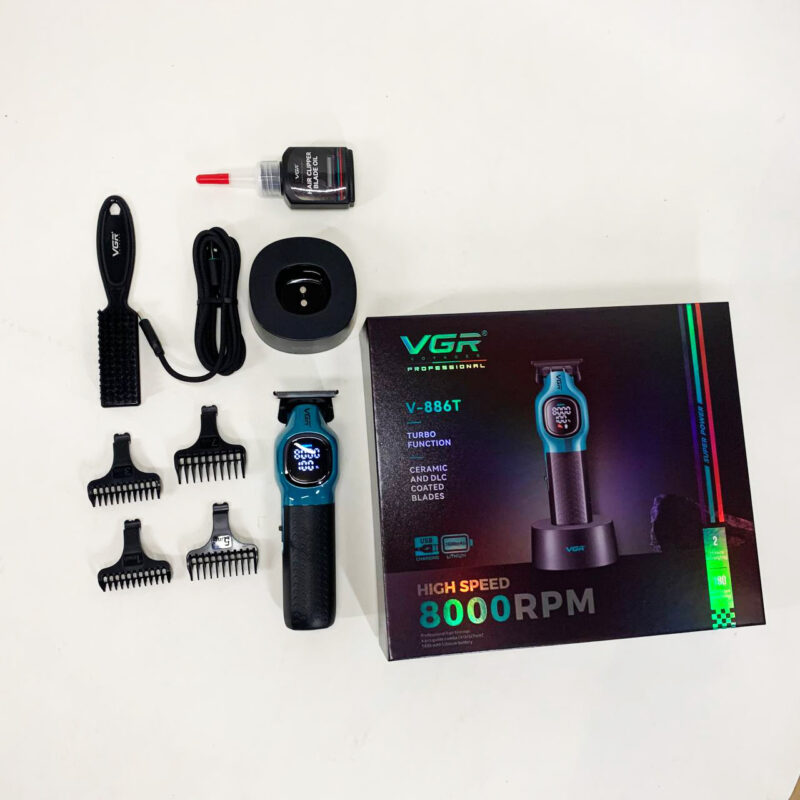 Тример VGR V-886T BLUE 8000RPM — професійна машинка для швидкої стрижки