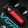 Професійна машинка для стрижки VGR V-001 RED з дисплеєм 9000 об 10 насадками 1,5-24 мм