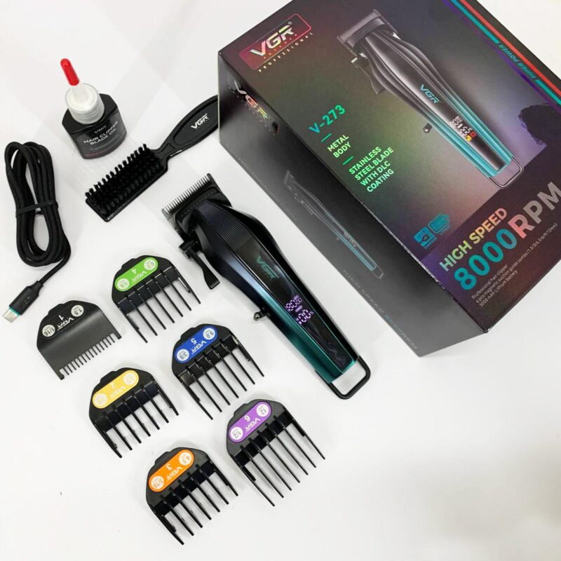 Акумуляторна машинка для стрижки VGR V-273 GREEN з високою потужністю для професійного використання
