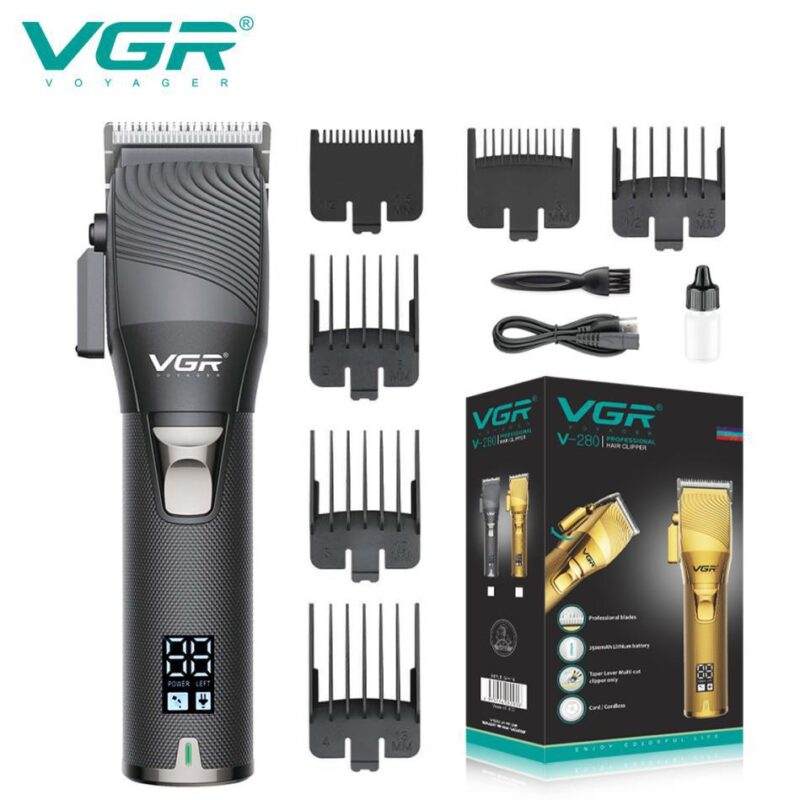 Акумуляторна машинка VGR V-280 з дисплеєм для професійної стрижки волосся