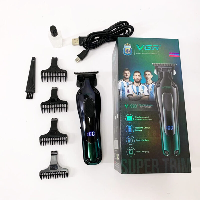 Тример VGR V-998 — зручний аксесуар для стрижки волосся з автономною роботою до 180 хвилин.