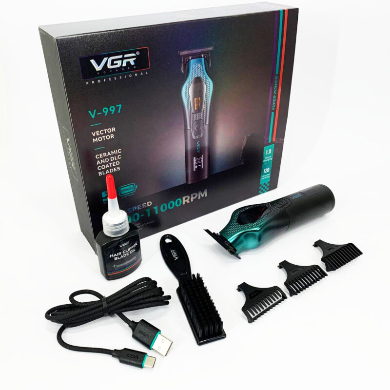 Тример VGR V-997 — потужний інструмент для стрижки волосся з автономністю до 120 хвилин.