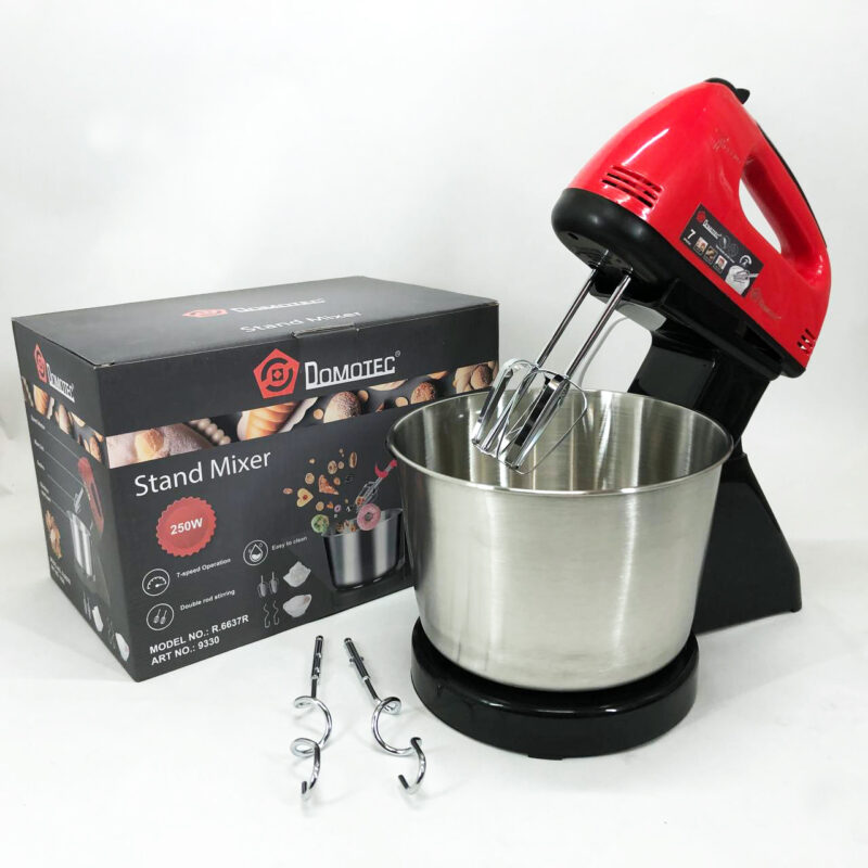 Миксер ручний Domotec R6637R 250W з чашею 2 літри, стильний та практичний.