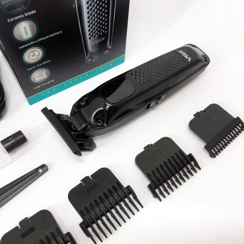 Машинка для стрижки волосся VGR V-972 — акумуляторний триммер з насадками для професіоналів