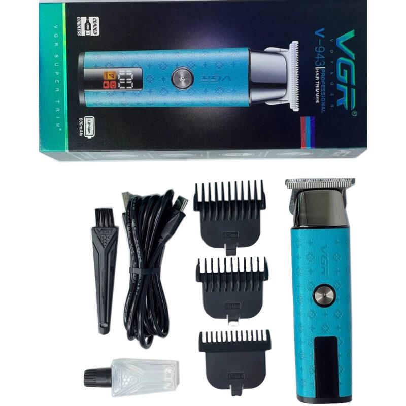 Тример VGR V-943 BLUE — зручний та ефективний догляд за бородою та вусами.