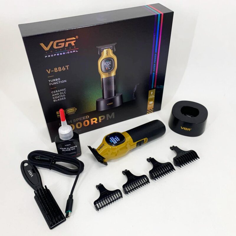 Тример для волосся VGR V-886T GOLD 8000RPM 4 насадки — ідеальний помічник для точної стрижки
