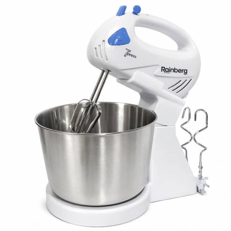 Стаціонарний електричний міксер Rainberg RB-1006 500W з насадками для замішування тесту