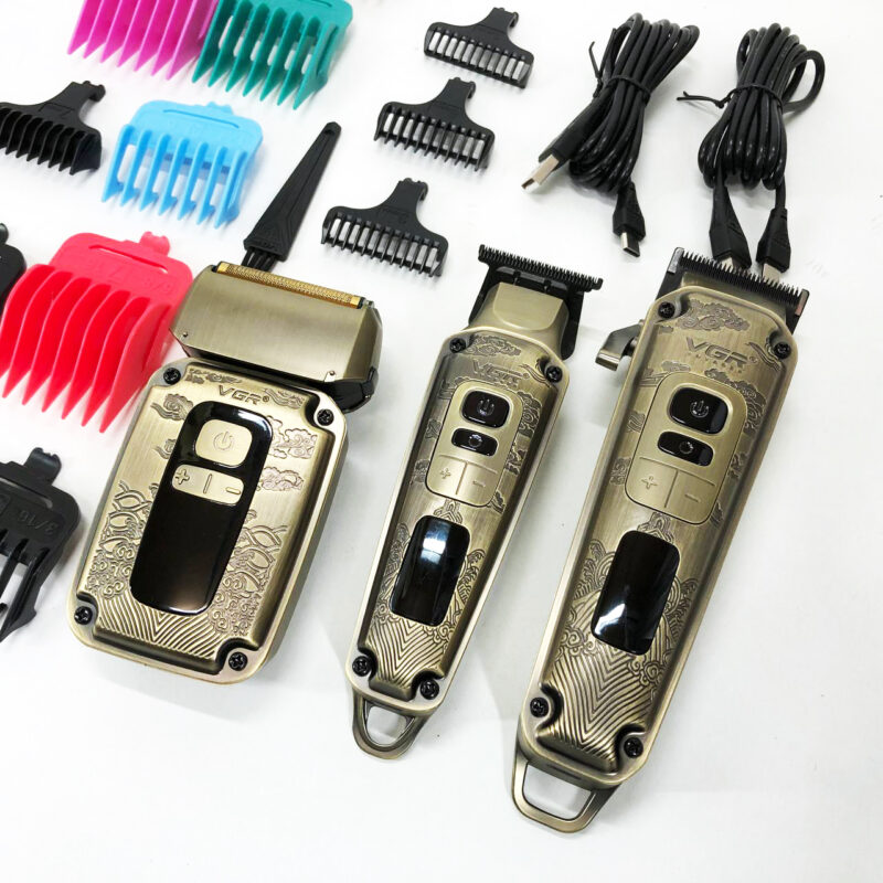 Набір для стрижки волосся і бороди з насадками 3в1 VGR V-642 Акумуляторна машинка — ідеальний вибір для кожного чоловіка