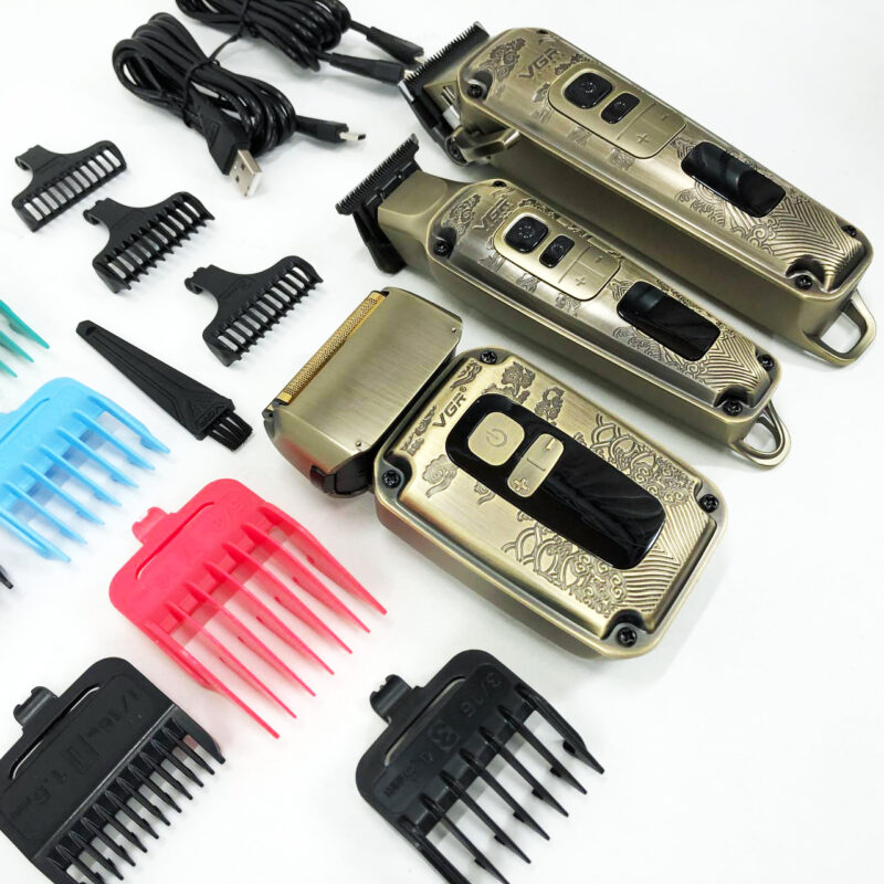 Набір для стрижки волосся і бороди з насадками 3в1 VGR V-642 Акумуляторна машинка — ідеальний вибір для кожного чоловіка