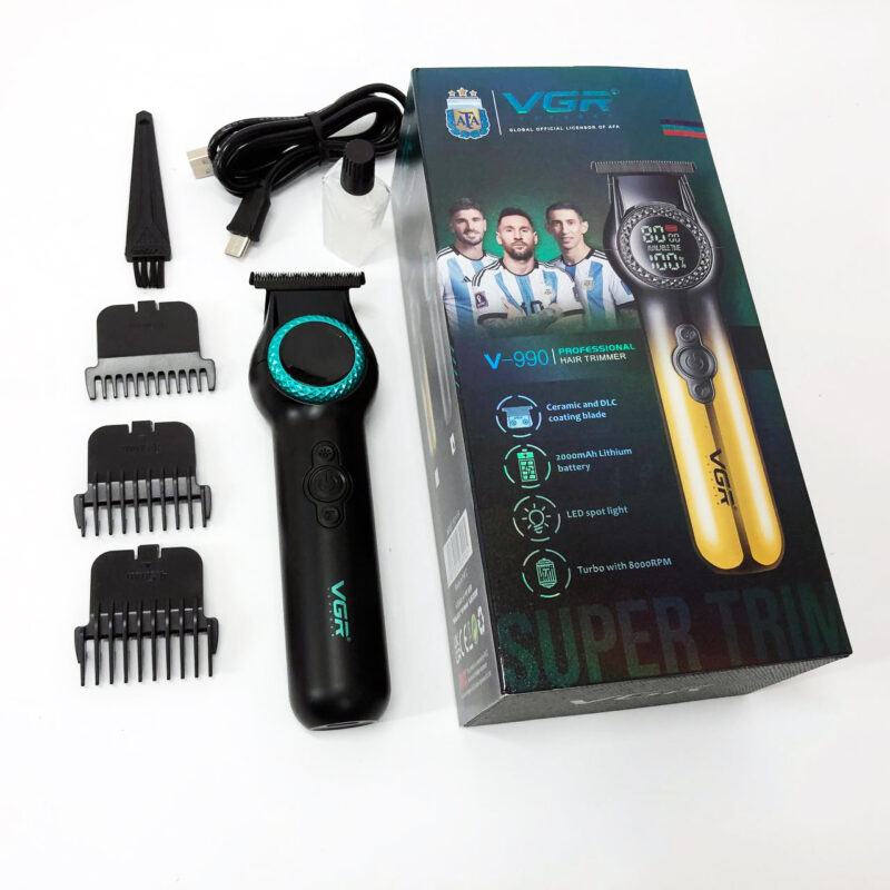 Тример VGR V-990 — багатофункціональна акумуляторна машинка для стрижки з 3 насадками