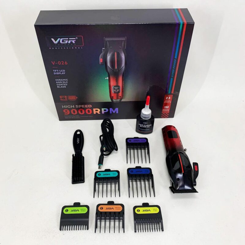 Акумуляторна машинка для стрижки VGR V-026 RED — надійний інструмент для професіоналів та домашнього використання
