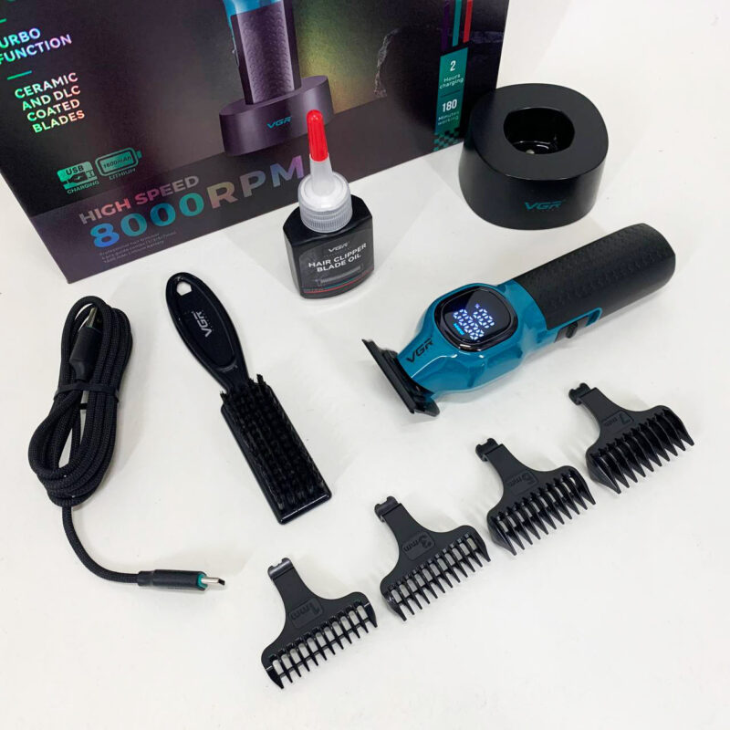Тример VGR V-886T BLUE 8000RPM — професійна машинка для швидкої стрижки