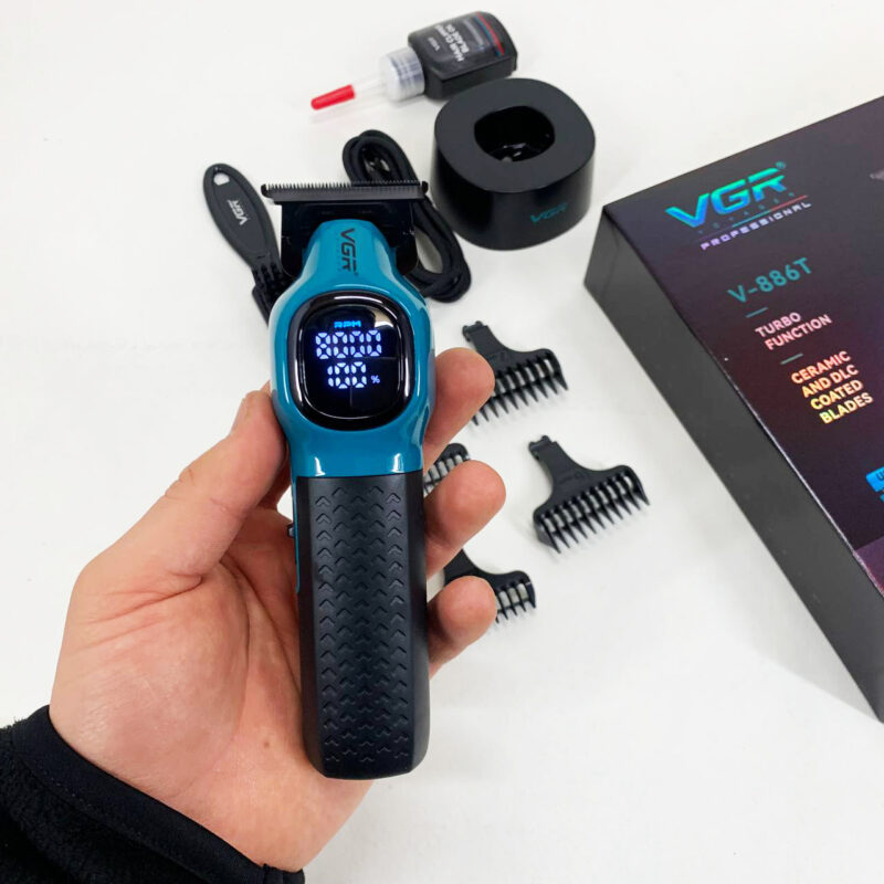 Тример VGR V-886T BLUE 8000RPM — професійна машинка для швидкої стрижки