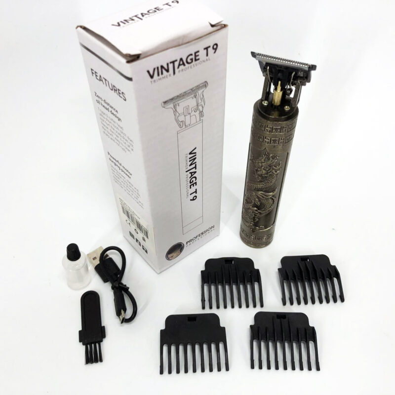 Машинка для стрижки волосся Vintage T9-1 BRONZE — створюйте ідеальні зачіски легко та швидко.