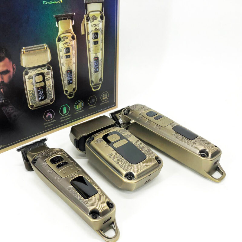 Набір для стрижки волосся і бороди з насадками 3в1 VGR V-642 Акумуляторна машинка — ідеальний вибір для кожного чоловіка