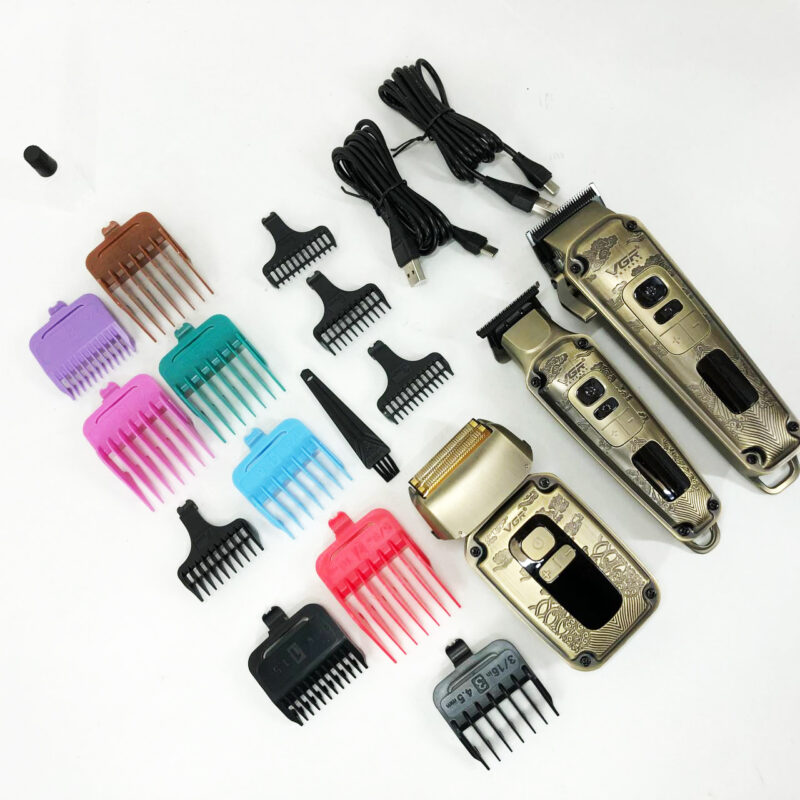 Набір для стрижки волосся і бороди з насадками 3в1 VGR V-642 Акумуляторна машинка — ідеальний вибір для кожного чоловіка